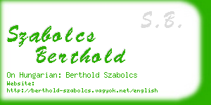 szabolcs berthold business card